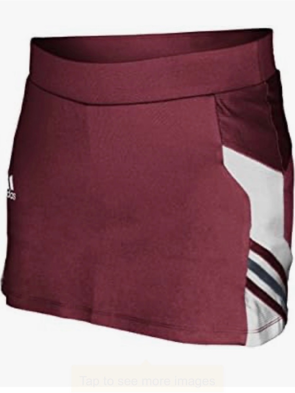 Adidas Maroon Team Athletic Skort with White Side Panels